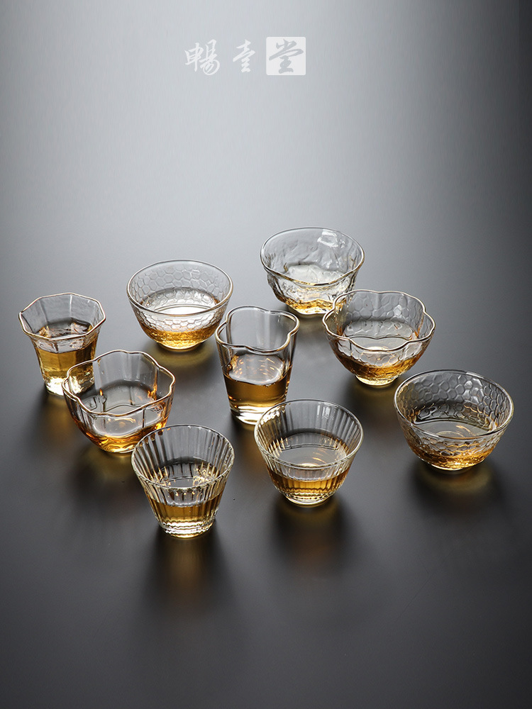 BB4C批發玻璃小茶杯家用功夫茶具套裝透明水杯主人杯單杯女品