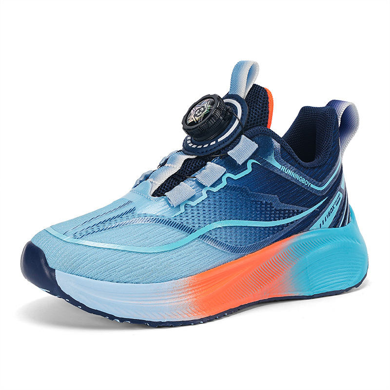 Zapatos de botón para niños, zapatos de corrida profesionales de carbono para estudiantes, redes transpirables, nuevos zapatos de entrenamiento para niños y niñas