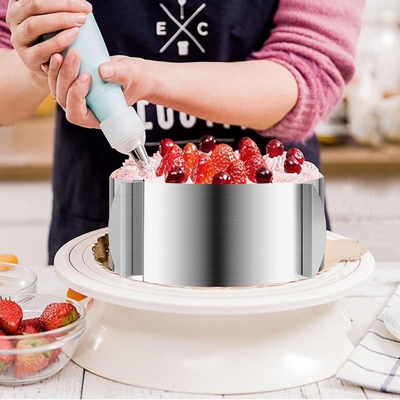 Cross-Border Spot Stainless Steel Mousse Ring 16-30cm Retractable 12inch Cake Ring Mold 20cm Baking Tool