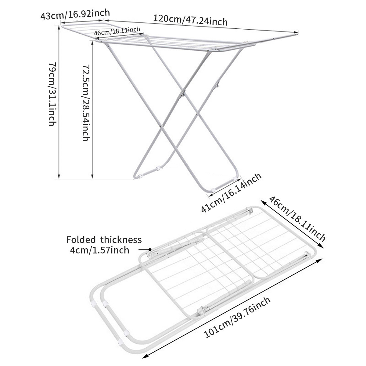 Transfronterizo tipo X piso percha de secado de ropa balcón plegable percha de secado de ropa interior y exterior sin instalación percha de secado de ropa al por mayor