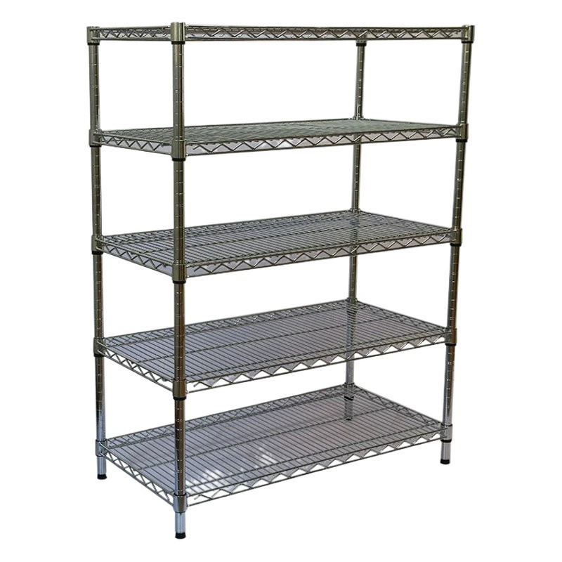 Стеллаж с хромированной проволочной сеткой, антистатический, передвижной тележка-стеллаж на колесах, многоярусная регулируемая стойка для материалов