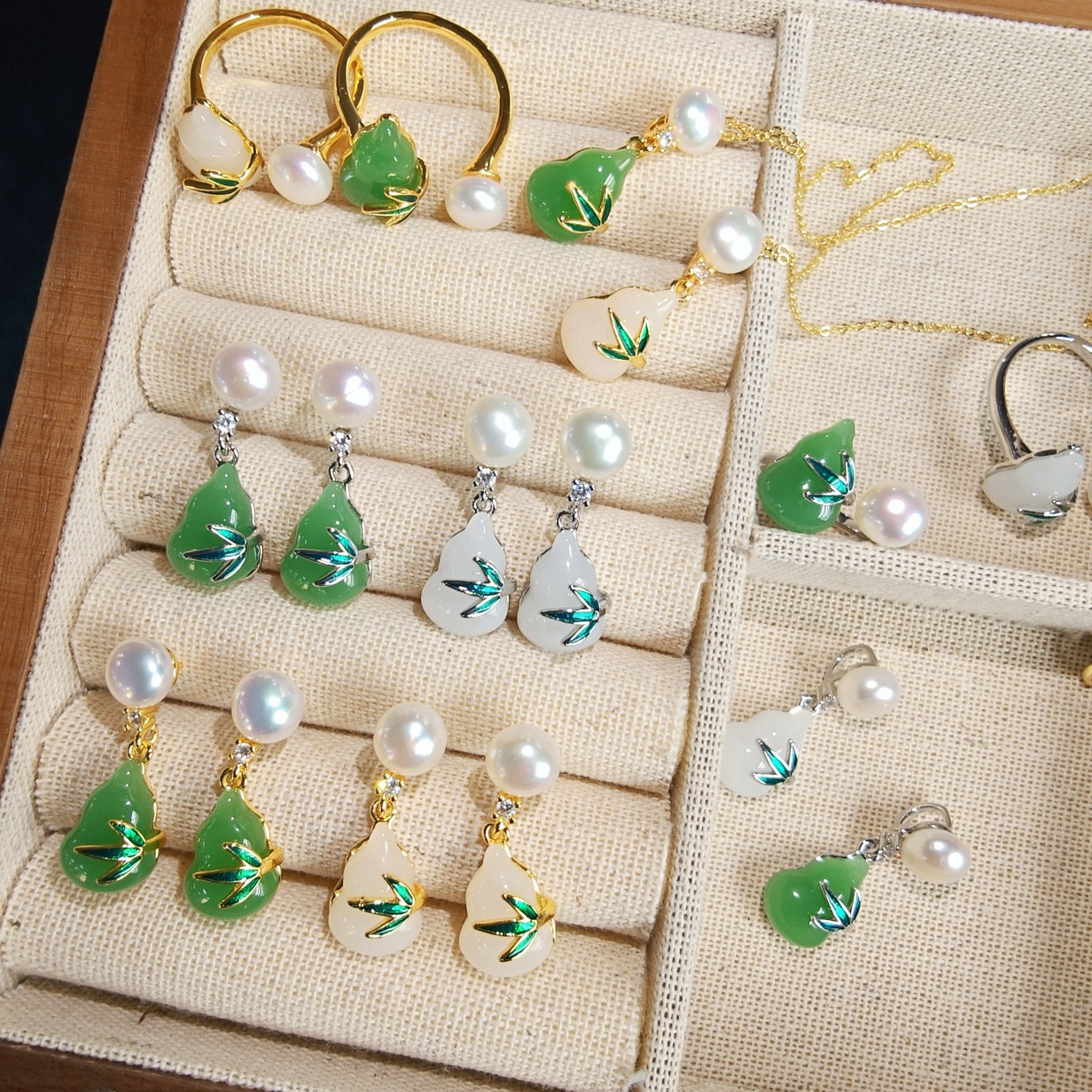 2025 New Style Fulu Natural Freshwater Pearl Gourd Earrings, Pendant, Ring, New Chinese Style, Suitable for Cheongsam and Hanfu