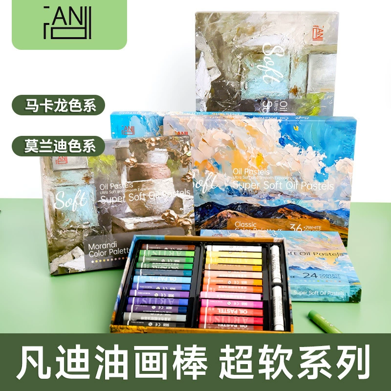 Fandy Crayons, set, oil pastel, 24 colors, wide color palette, handmade
