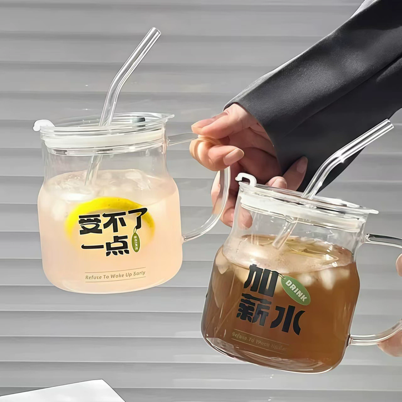 Creative capacious glass, high quality tea cup with glass