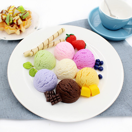 PVC simulation food food play cold drink ornaments fake ice cream ball model ice cream dessert photography props