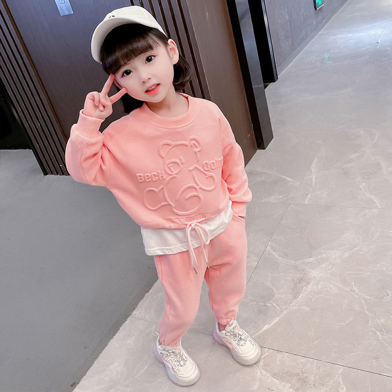 Completo due pezzi bambini in maglia waffle maniche lunghe_voghion.com