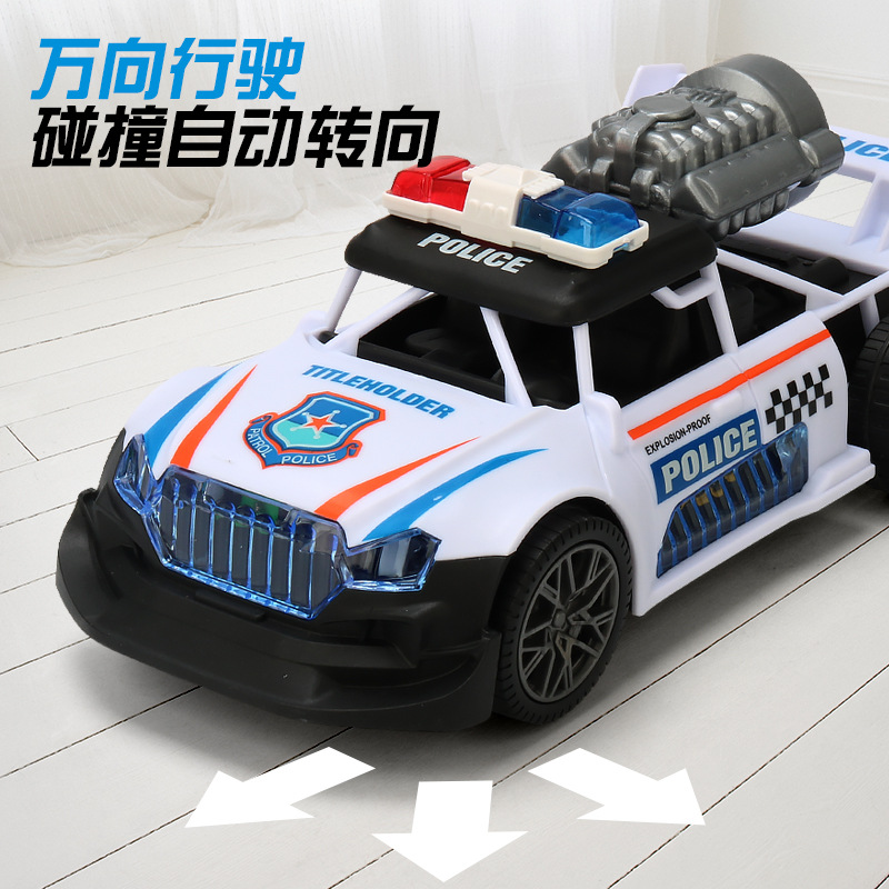 Pulverización universal eléctrica coche de juguete policía música iluminación simulación modelo de carreras coche de cuatro ruedas niño barraca de juguetes