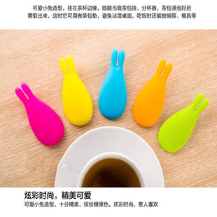tea bag holder cute rabbit tea bag hanging fixed tea bag tea cup wall hanging decoration rabbit discriminator