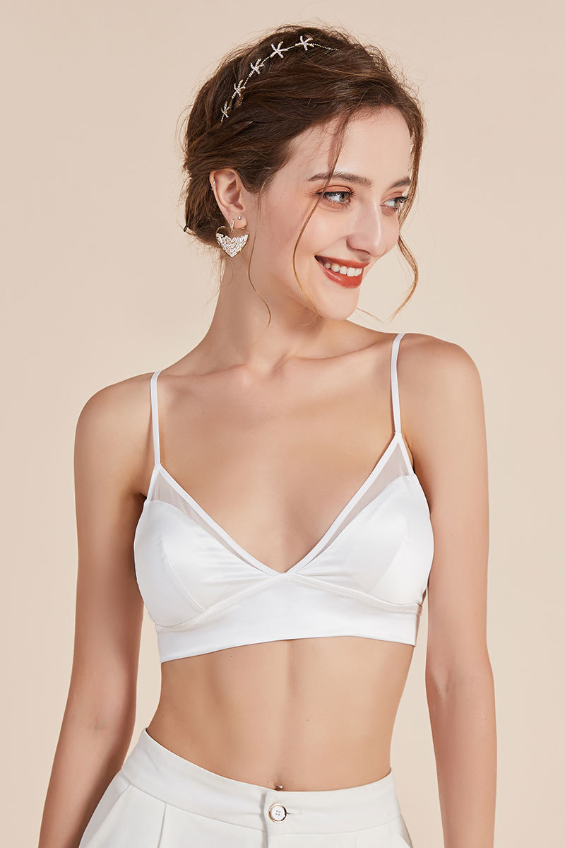 Silk sexy lingerie wom, lightweight, comfortable, and seamless without steel ring bra, smooth Frch style bra for_voghion.com