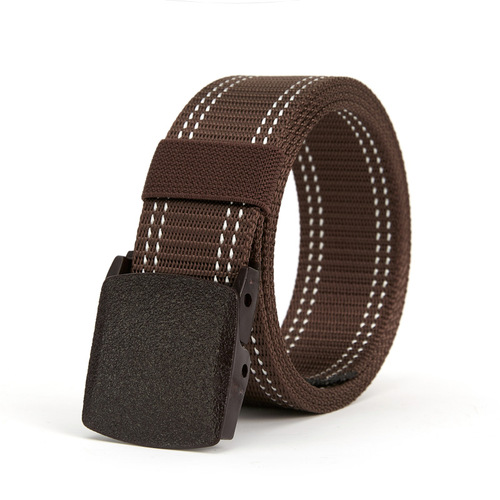 Cross-border nylon belt for men, outdoor sports tactical belt, smooth plastic buckle, metal-free canvas belt