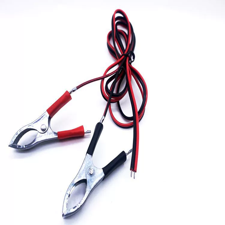 Кабель для подключения к аккумулятору: медная алюминиевая лента с красно-черным проводом, 1.7m * 0,5 кв. мм, с большим зажимом типа «крокодил»