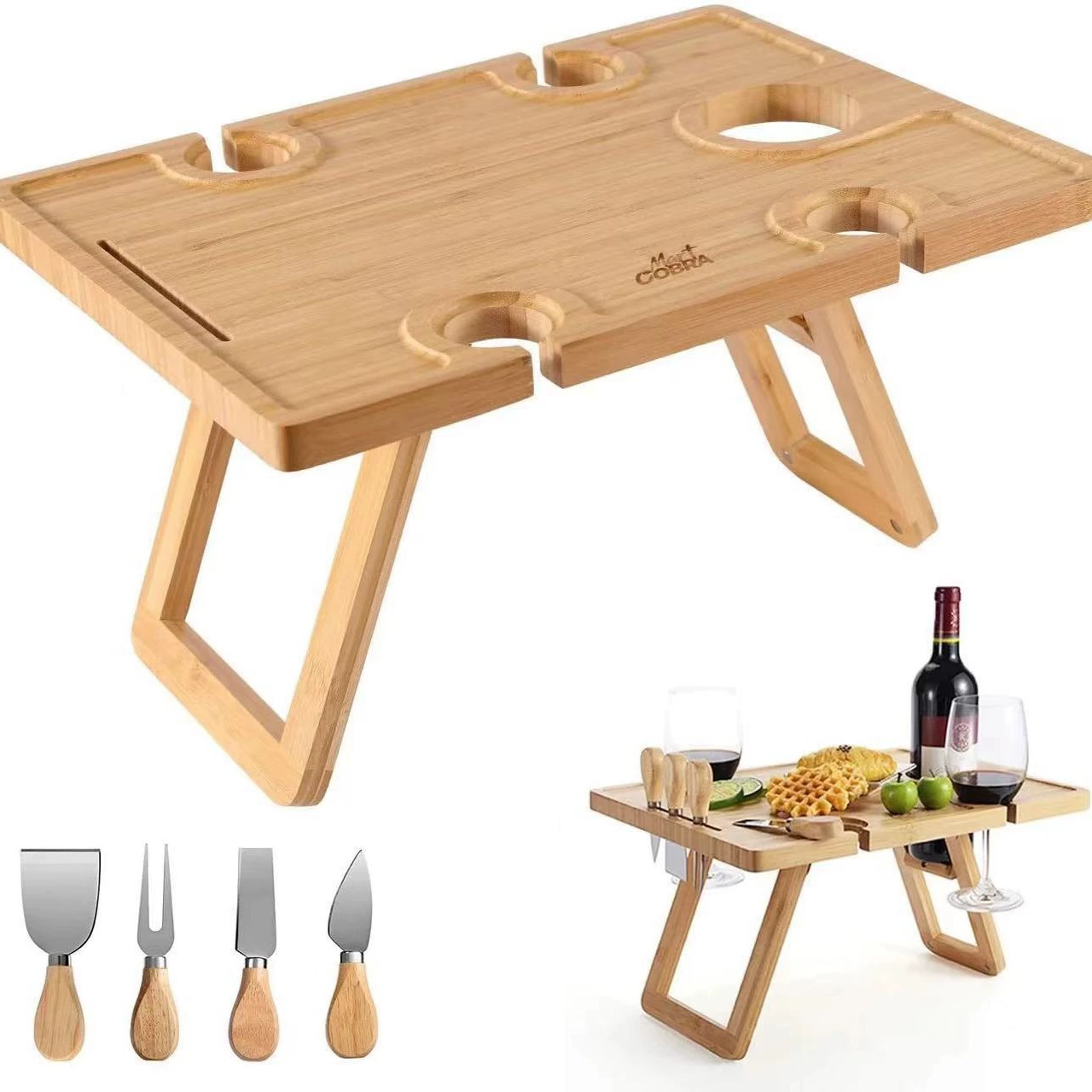Деревянный стол для пикника, портативный уличный стол для пикника, небольшой складной стол, обеденный стол для кемпинга, барбекю, деревянный стол для пикника с красным вином