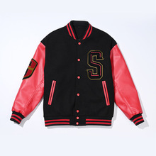 2025新款美式棒球服定制男女PU皮棉服夹克定做亚马逊外贸外套订做