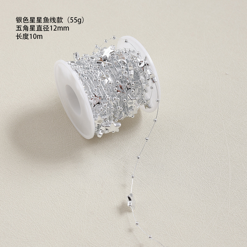 Línea de pescado estrella de cinco puntas de plata de 10 metros