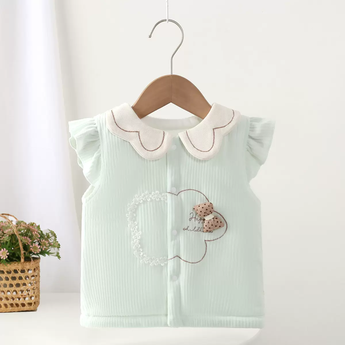 婴幼儿马甲秋冬季120克夹棉宝宝秋冬款外穿可爱卡通男女儿童背心