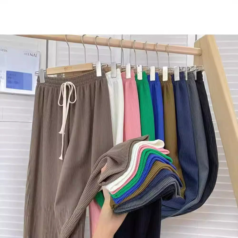 Широкие брюки со змеиной костью женские весенние и летние новые полосатые повседневные брюки