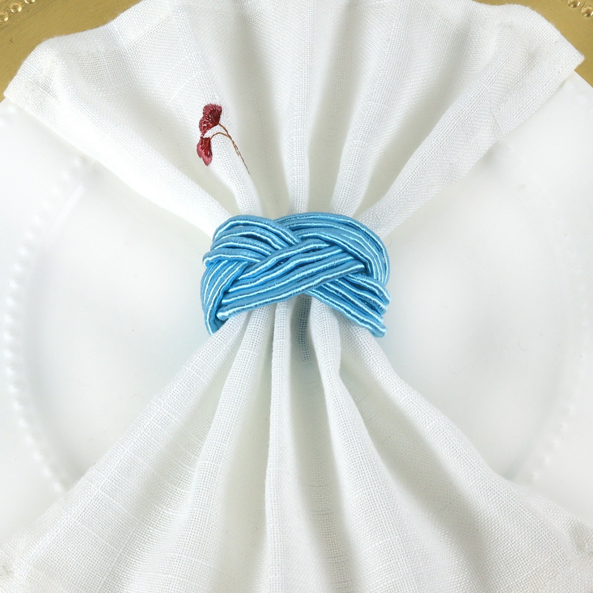 하늘색 로프 냅킨 링