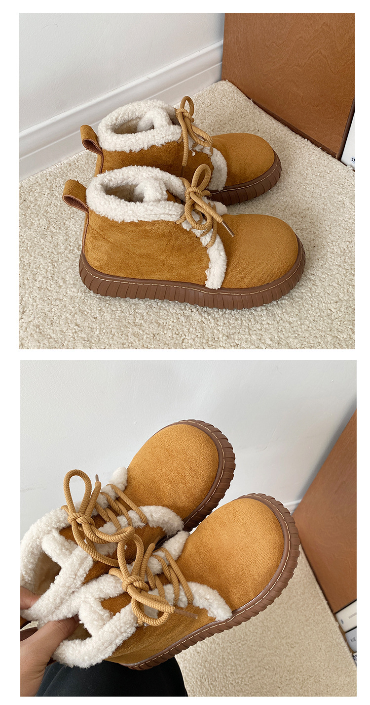 2023 m. žiemos nauji, stori apatiniai šilti odiniai kailiniai, integruoti sniego batai_voghion.com