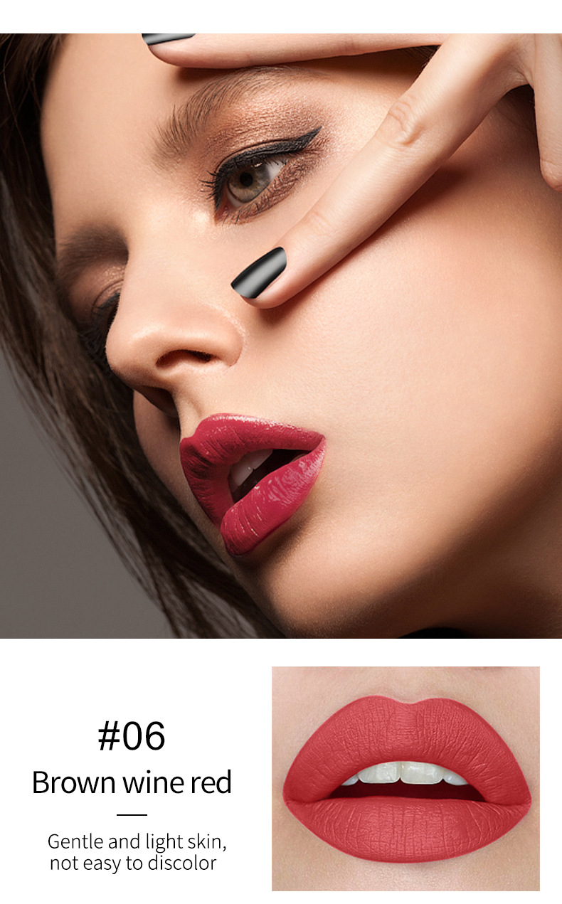 VIBELY export European and American matte non-stick cup cigarette tube lipstick, single small thin tube mini cigarette lipstick, pink undefined
