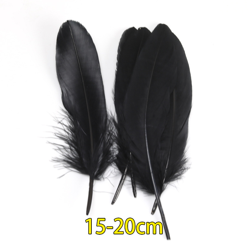 Plumas negras al por mayor diy materiales hechos a mano bolsas accesorios accesorios para niños jardín de infantes creativo curso de arte