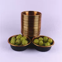 250G золотая коробка для резки фруктов одноразовые круглые пластиковые блистерные упаковочные коробки с крышкой