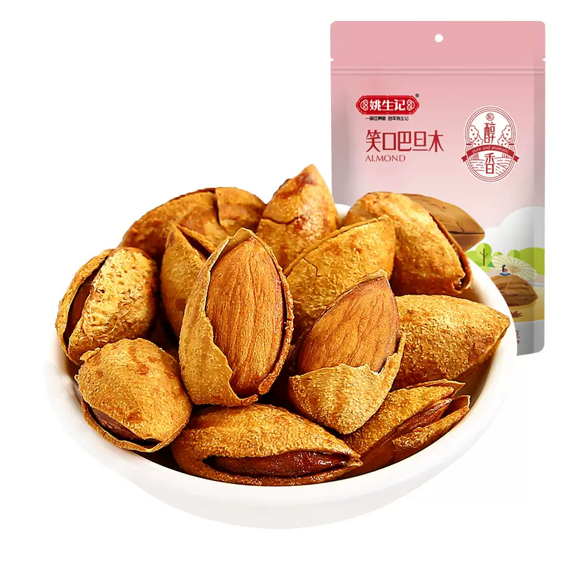 姚生记巴旦木120g杏仁扁桃仁巴达木干果年货置办零食坚果批发