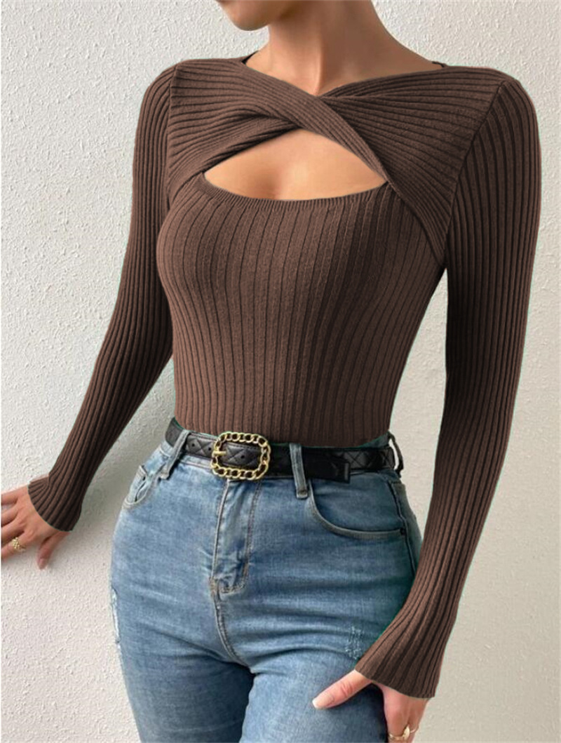 154g Weight Long Sleeve Sleeve Length Pullovers Placket Type Regular Sleeve Sleeve Type Polyester Fabric Type Regular Top Length Sweater Tops Type Holiday, Daily Occasion U Neck Neckline Slim Fit Type Solid Color Pattern Winter, Autumn Season Women's Gender Elegant, Streetwear Style Wholesale Women's Elegant Streetwear Solid Color Long Sleeve Sweaters & Cardigans 13