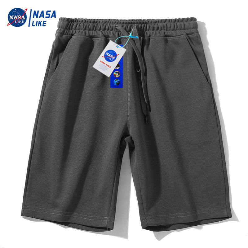 NASA Summer Casual Fashion Men's and Women's Chinese Cotton Pants Loose Drawstring Belt Trendy Brand Beach Pants