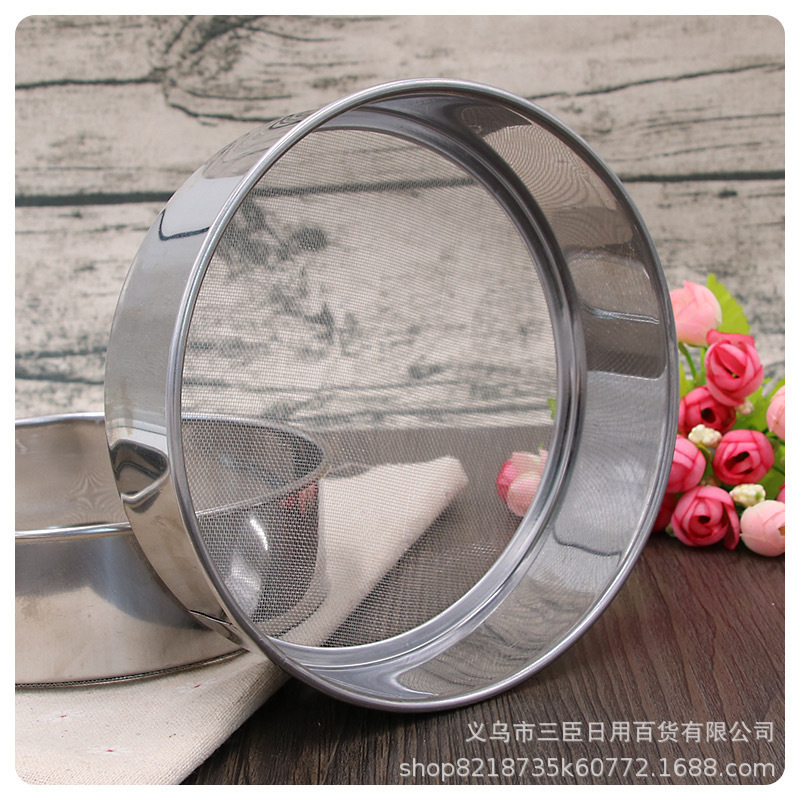 15cm flour sieve filter screen surface ultra-fine baking handheld 60 mesh stainless steel flour sieve for kitchen