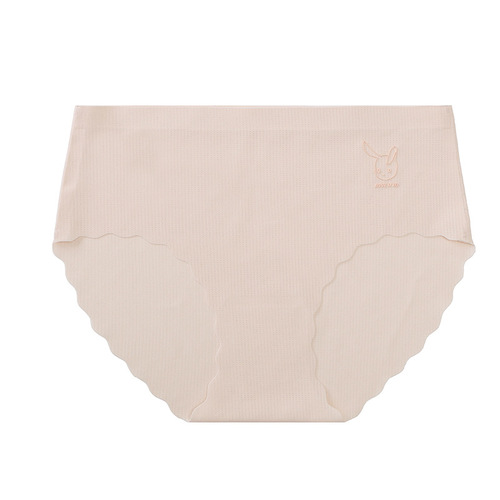 Kim Yuna's simple new one-piece seamless briefs for girls in their developmental period, breathable and comfortable cotton solid color underwear