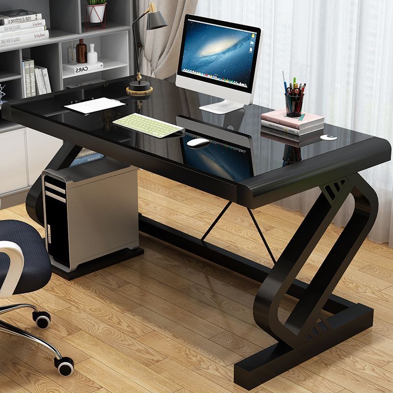 Mesa de computadora de vidrio temperado simple mesa de estudio mesa de escritorio de computadora simple y moderna mesa económica image 1