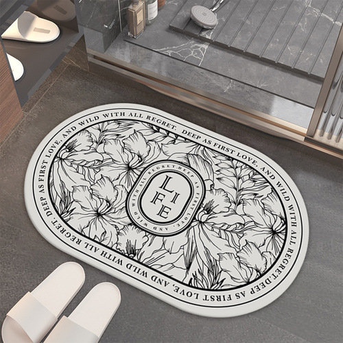 Light luxury diatom mud floor mat bathroom absorbent bathroom entry quick-drying foot mat toilet bathroom door mat wholesale