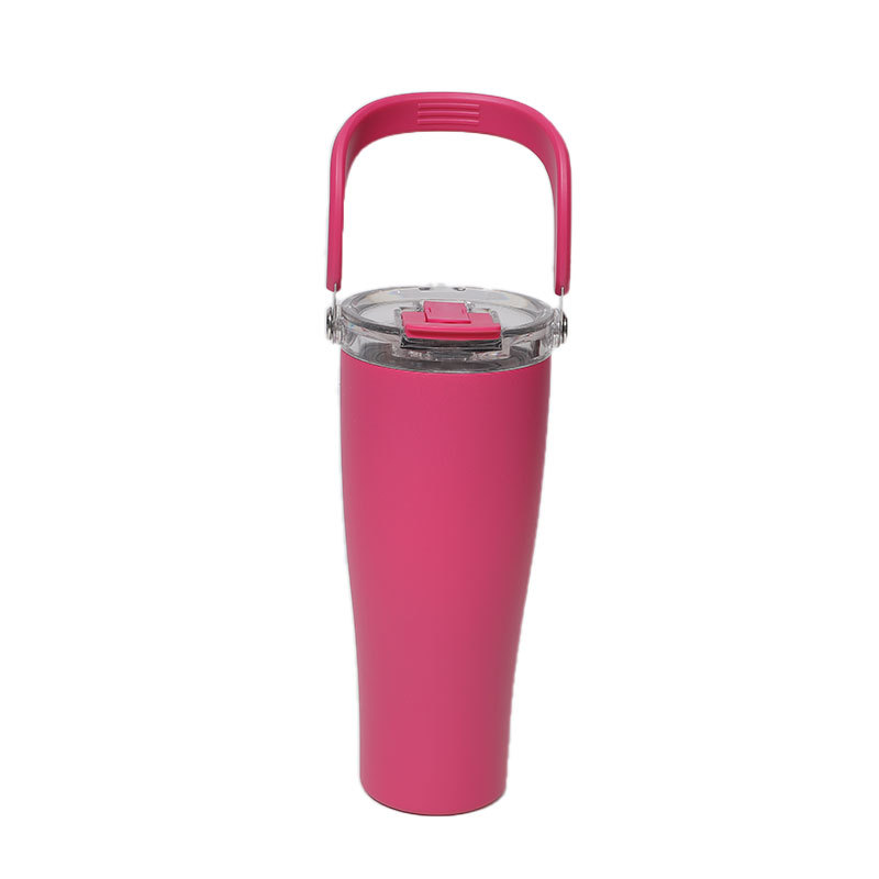 Amazon 40 Taza de agua de acero inoxidable roja Taza de oficina al aire libre Taza de aislamiento de calor de mujer Taza de acero inoxidable