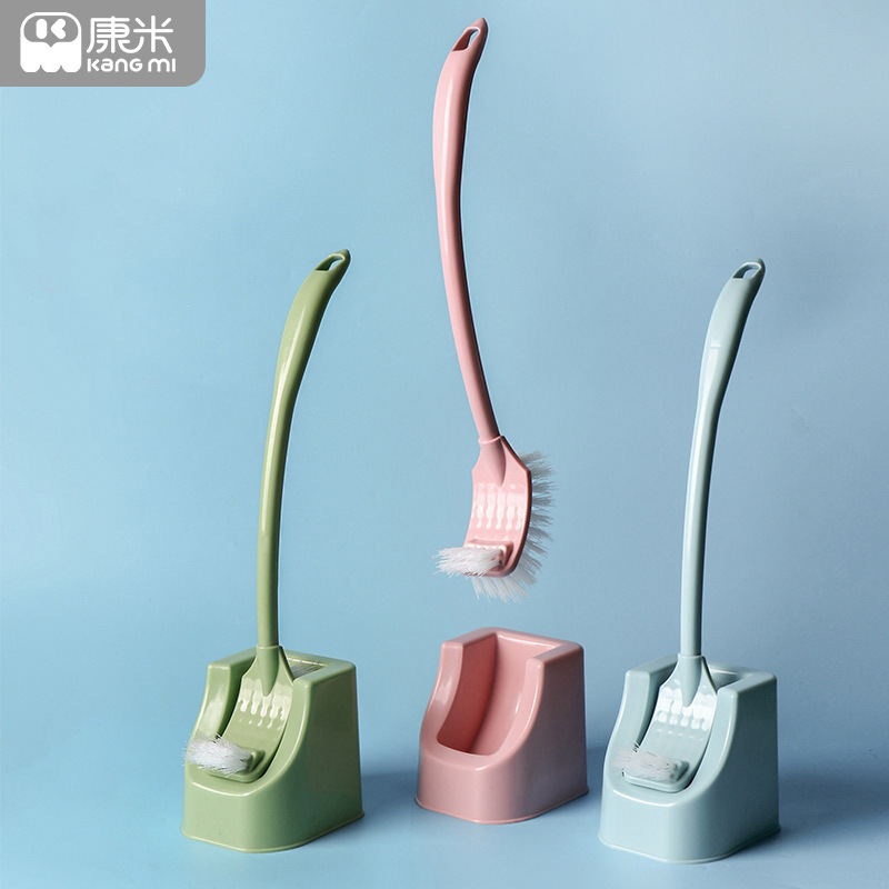 Creative curved long handle plastic toilet brush suit artifact square head cleaning brush no dead angle decontamination with base wholesale Creative curved long handle plastic toilet brush suit artifact square head cleaning brush no dead angle decontamination with base wholesale
