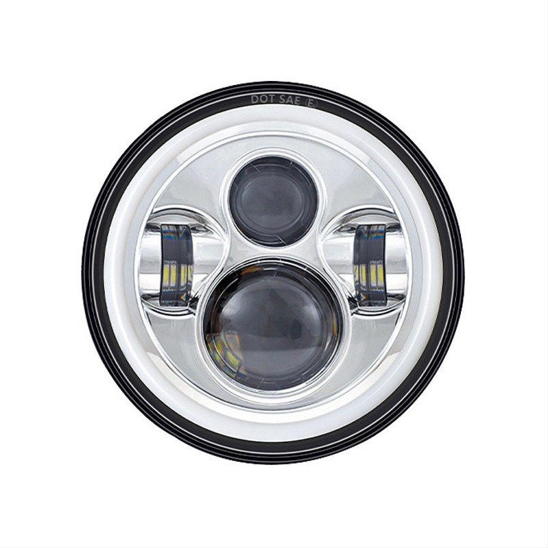 Harley Wrangler 7-Inch 40W 4-Bead Angel Eye Modified Led Headlight for Motorcycle Off-Road Vehicle High and Low Beam Headlight