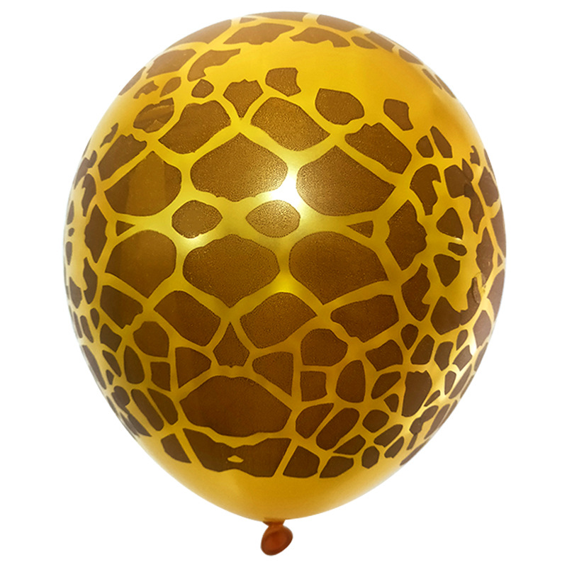 12-inch latex balloon spotted vertical striped horse cow tiger leopard print dog feet animal pattern arrangement balloon