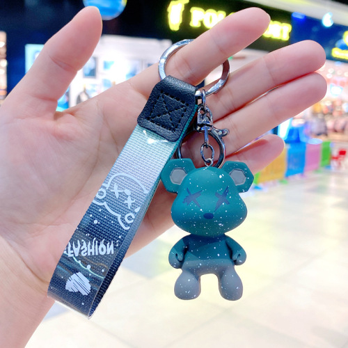 Cartoon Resin Chameleon Bear Keychain Cute Trendy Fashion Car Keychain Couple Bag Pendant Wholesale
