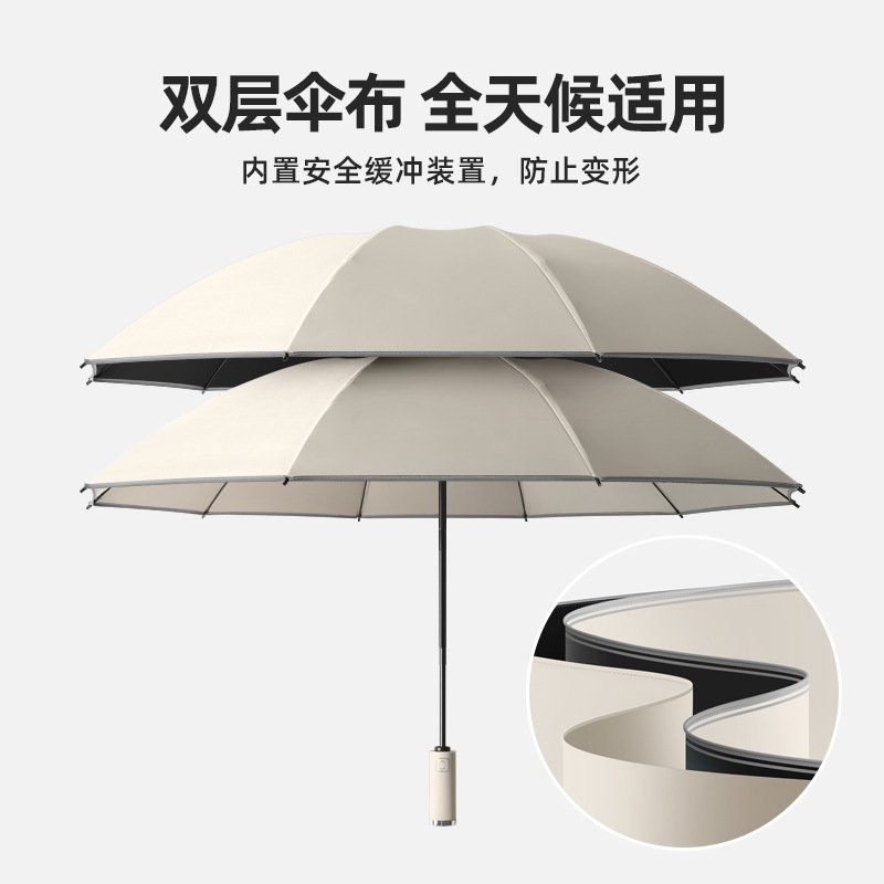 Double-layer automatic reverse umbrella folding sun umbrella oversized double sun umbrella macaron color radiation-proof sun umbrella