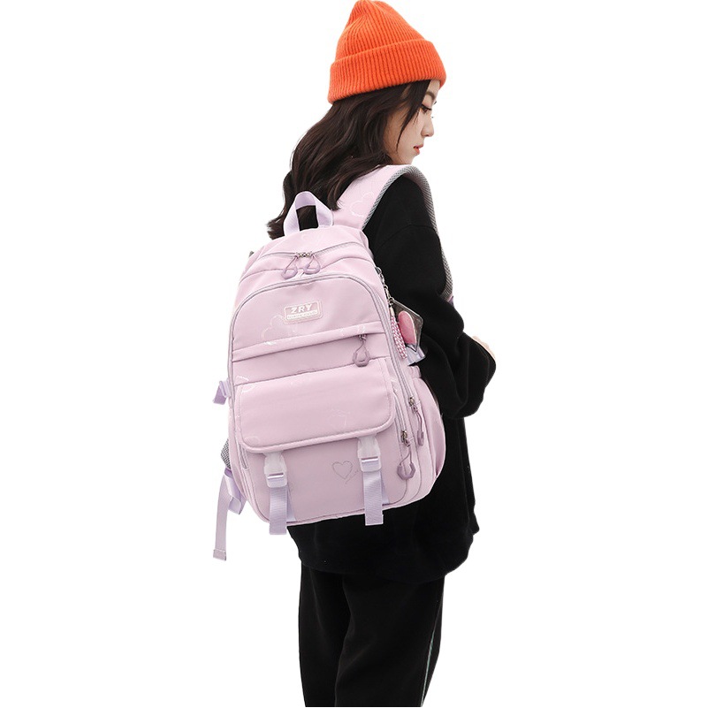 Mochila de nylon ligera de estudiante de escuela primaria de invierno para niñas transfronterizas mochila de estudiante de secundaria al por mayor entrega de una pieza