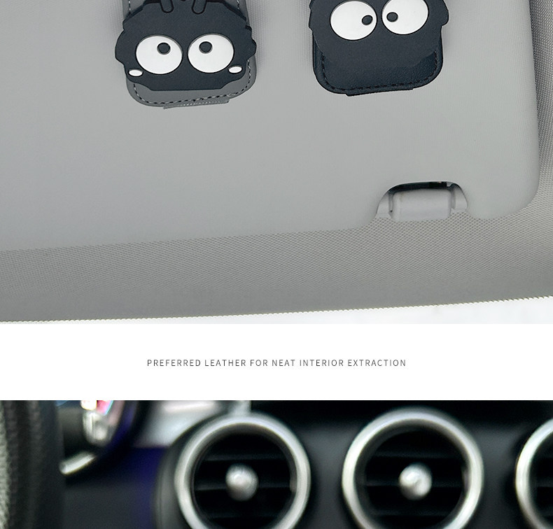 Car glasses holder, high-end car sun visor storage clip, creative multifunctional magnetic sunglasses holder