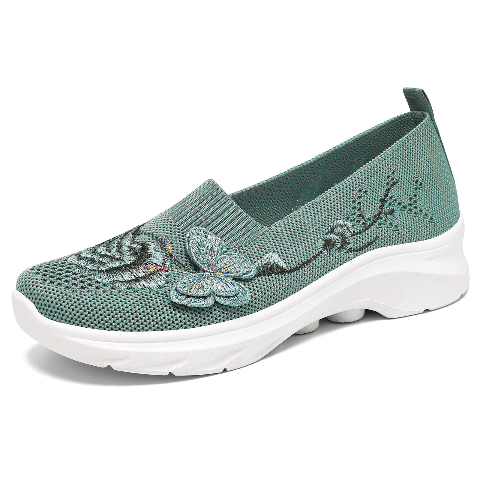 Zapatos de mujer nuevos zapatos transfronterizos TEMU grandes zapatos bordados zapatos casuales de moda zapatos transpirables zapatos perezosos al por mayor