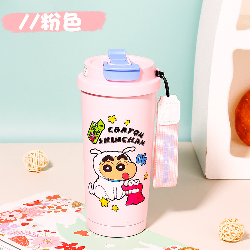 【正版蜡笔小新】新款网红卡通保温杯高颜值咖啡杯便携桌面水杯|undefined