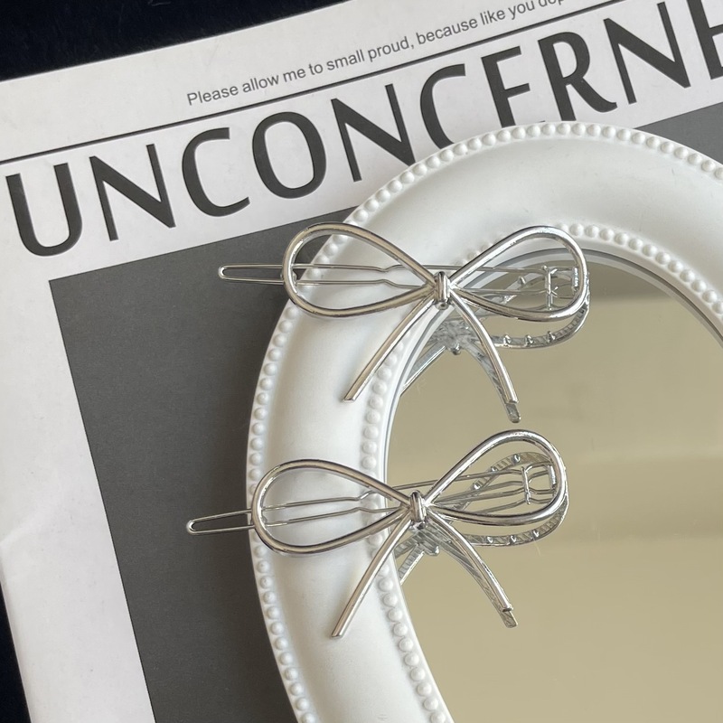 Ins Minimalist Bow Hairpin Alloy Frog Buckle Hair Accessories Girls Japanese Style Simple Hairpin Student Sweet Side Clip Ins Minimalist Bow Hairpin Alloy Frog Buckle Hair Accessories Girls Japanese Style Simple Hairpin Student Sweet Side Clip