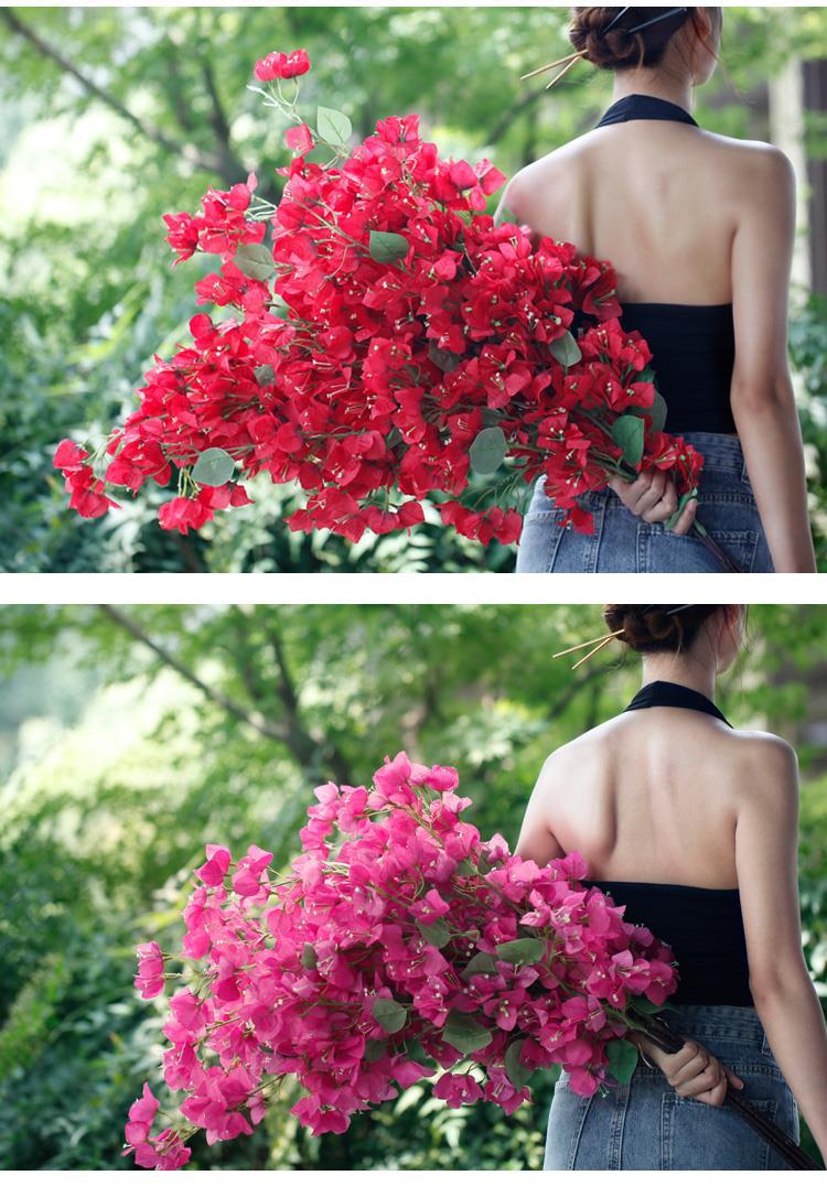 仿真三角梅,干枝假花,摆件塑料花,家居客厅摆设,工程装饰,绢花婚庆造景