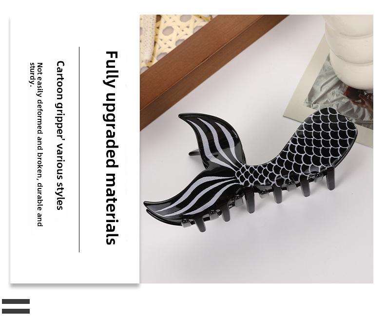 Acetic acid hairpin high texture fish tail adult female shark hair accessories wash clip hairpin_voghion.com