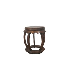 实木老榆木镂空造型设计鼓凳中式古典整装客厅源头厂家圆凳
