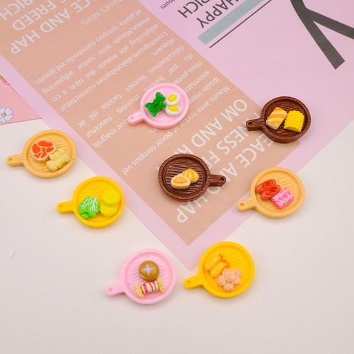 Mini trumpet simulation hot pot food toys resin accessories cream glue DIY handmade creative hair accessories