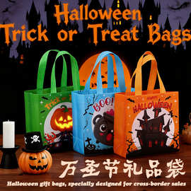 圣诞无纺布袋现货覆膜万圣节手提袋定制跨境亚马逊圣诞节购物袋子