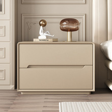 实木床头柜简约现代小型2024新款轻奢感家用卧室奶油风床边柜