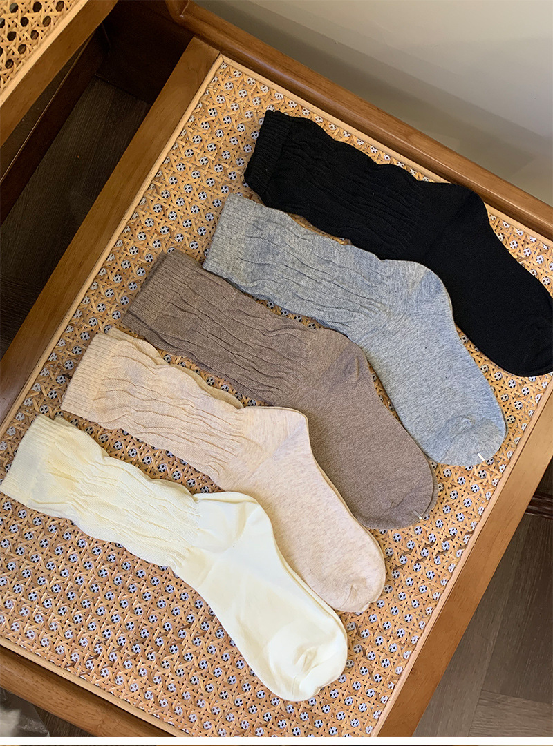 Women's Elegant Basic Solid Color Cotton Crew Socks A Pair display picture 1